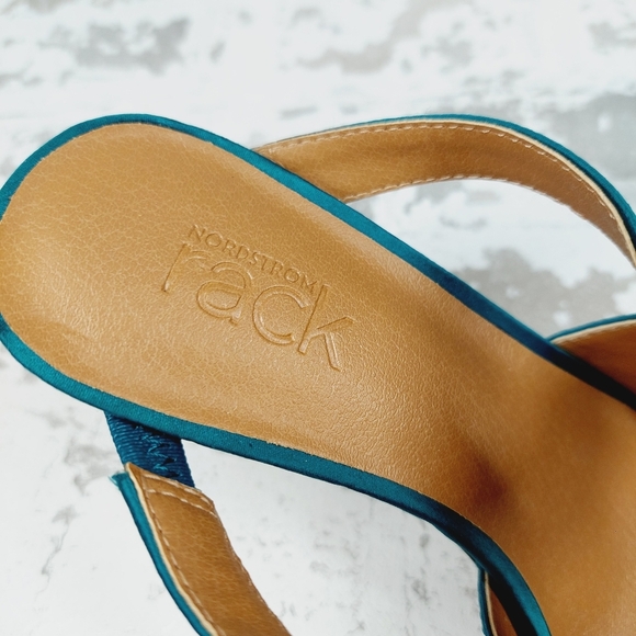 New NORDSTROM RACK Adison Stiletto Sandal In Teal Deep W1049 - Picture 12 of 13